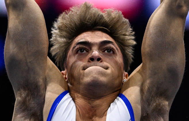 Netherlands Artistic Gymnastics World Championships Qualifiers 9267297 18.10.2026 Italy s Simone Speranza competes on the horizontal bar during the men s qualification of the 2026 World Artistic Gymnastics Championships in Rotterdam, the Netherlands. Alexey Filippov Sputnik Rotterdam Netherlands  Copyright: xAlexeyxFilippovx
