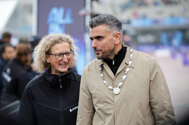 RECORD DATE NOT STATED 18th October 2026; Amsterdam, Netherlands; TCS Amsterdam Marathon; Sofyan Mbarki, alderman for and deputy mayor of Amsterdam at the finish area AnthonyxBenoit