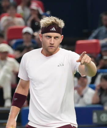 (261018) -- SHANGHAI, Oct. 18, 2026 -- Alejandro Davidovich Fokina of Spain reacts during the men s singles final match against Rafael Jodar of Spain at the 2026 ATP, Tennis Herren tour Shanghai Masters tennis tournament in Shanghai, China, Oct. 18, 2026. ) (SP)CHINA-SHANGHAI-TENNIS-SHANGHAI MASTERS-MEN S SINGLES (CN) DingxTing 
