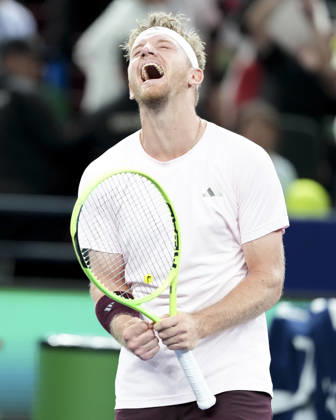 (261018) -- SHANGHAI, Oct. 18, 2026 -- Alejandro Davidovich Fokina of Spain celebrates after the men s singles final match against Rafael Jodar of Spain at the 2026 ATP, Tennis Herren tour Shanghai Masters tennis tournament in Shanghai, China, Oct. 18, 2026. ) (SP)CHINA-SHANGHAI-TENNIS-SHANGHAI MASTERS-MEN S SINGLES (CN) WangxXiang 