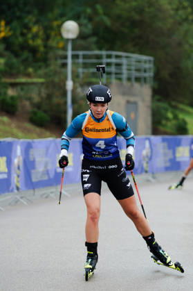 October 18, 2026, GER, Biathlon, Women, IBU Biathlon Loop One Festival 2026, 2026–2027 Season, Women’s Super Sprint Qualification, Heat 1–4: Regina Ermits (EST), 4th in the turn, Munich Olympic Park, Bavaria, Germany Copyright: xNordphoto Vux