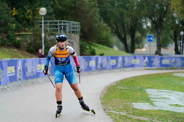 October 18, 2026, GER, Biathlon, Women, IBU Biathlon Loop One Festival 2026, 2026–2027 Season, Women’s Super Sprint Qualification Heat 1–4: Ukaleq A. Slettemark (GRL), 12th in the turn at Munich Olympic Park, Bavaria, Germany Copyright: xNordphoto Vux