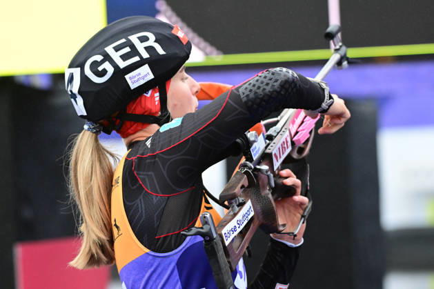 BIATHLON: Julia TANNHEIMER (GER) during the Women s and Men s Super Sprint Qualifier at the Loop One Biathlon Opening Festival in Munich s Olympic Park on October 18, 2026, Germany, Bavaria, Munich, Hans-Jochen-Vogel-Platz, Olympic Park, Bavaria, Germany