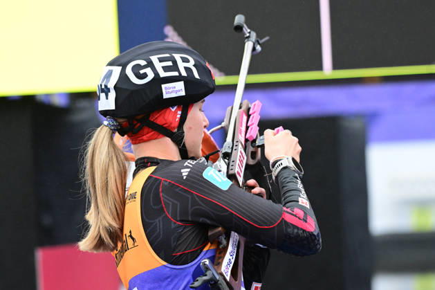 BIATHLON: Julia TANNHEIMER (GER) during the Women s and Men s Super Sprint Qualifier at the Loop One Biathlon Opening Festival in Munich s Olympic Park on October 18, 2026, Germany, Bavaria, Munich, Hans-Jochen-Vogel-Platz, Olympic Park, Bavaria, Germany
