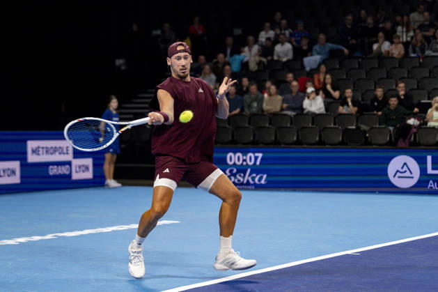 TENNIS : ATP, Tennis Herren 250 - Grand Tennis AURA - Decines (France) 18 10 2026 Kyrian Jacquet (Fra) faces Sascha Gueymard (FRA) during the qualifying tournament of the Auvergne Rhône-Alpes Grand Prix at the LDLC Arena in Décines on October 18, 2026. Photo Sandrine Thesillat PsNewZ  Copyright: xSandrinexTHESILLATx
