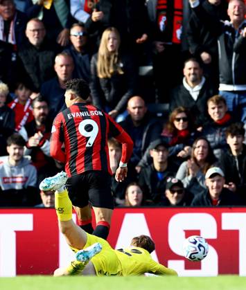 Evanilson of AFC Bournemouth scores a goal to make the score 2-0. Bournemouth v Sunderland, Premier League, Football, Vitality Stadium, Bournemouth, UK - 18 Oct 2026Bournemouth Vitality Stadium United Kingdom EDITORIAL USE ONLY No use with unauthorised audio, video, data, fixture lists, club league logos or live services. Online in-match use limited to 120 images, no video emulation. No use in betting, games or single club league player publications. Copyright: xJamesxMarsh Shutterstockx 17222646ar