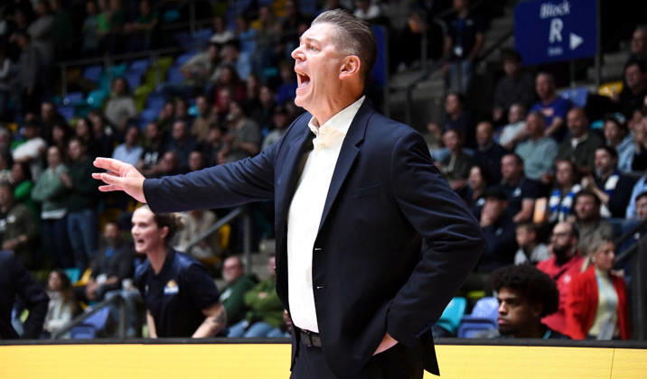 October 18, 2026, xokbx, BBL Basketball Cup, Frankfurt Skyliners vs. VET Concept Gladiators Trier; Coach Klaus Perwas, Head Coach, Fraport Skyliners Frankfurt; facial expressions, gestures, emotion; Frankfurt am Main