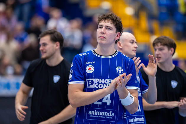 Joel Willecke of TBV Lemgo Lippe, 24, celebrates after the 28–26 victory. GER, TBV Lemgo Lippe vs. Frisch Auf Göppingen, Handball, 1st Bundesliga, Matchday 9, 2026–2027 season, October 18, 2026, GER, TBV Lemgo Lippe vs. Frisch Auf Göppingen, Handball, 1st Bundesliga, Matchday 9, 2026–2027 season, October 18, 2026, Lemgo Copyright: xEibner-Pressefoto JanxRollingerx EP_JSK