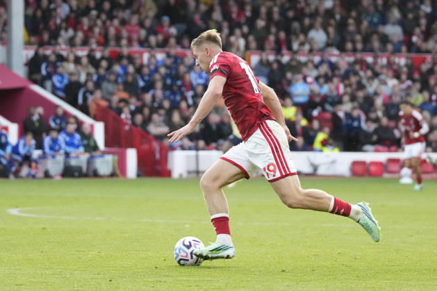 City Ground NOTTINGHAM, ENGLAND - OCTOBER 18th : Liam Delap of Nottingham Forest seen in action during the Premier league football match between Nottingham Forest and Arsenal FC at the City Ground on October 18th, 2026 in Nottingham, England. (Paul Bonser Sports Press Photo SPP) Copyright: xPaulxBonserx xSportsxPressxPhotox xSPPx spp-en-PaBoSpPrPh-spp_paulbonser-25080436