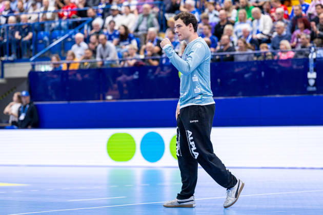 Constantin Moestl, TBV Lemgo Lippe, 01 celebrates GER, TBV Lemgo Lippe vs. Frisch Auf Göppingen, Handball, 1st Bundesliga, Matchday 9, 2026–2027 season, October 18, 2026 GER, TBV Lemgo Lippe vs. Frisch Auf Göppingen, Handball, 1st Bundesliga, Matchday 9, 2026–2027 season, October 18, 2026 Lemgo Copyright: xEibner-Pressefoto JanxRollingerx EP_JSK