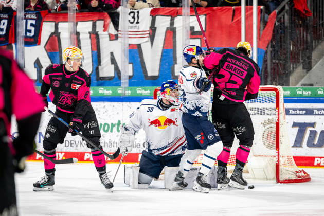 October 18, 2026, 2026–2027 Ice Hockey Season, Penny DEL, Nuremberg Ice Tigers, Icetigers, Red Bull Munich, ThHa xthxhax, Antoine Bibeau, 30, Red Bull Munich, RBM, Ryan Murphy, 24, Red Bull Munich, RBM Timo Bakos 22, Nuremberg Ice Tigers, NIT Shot on goal, Kick, Foot
