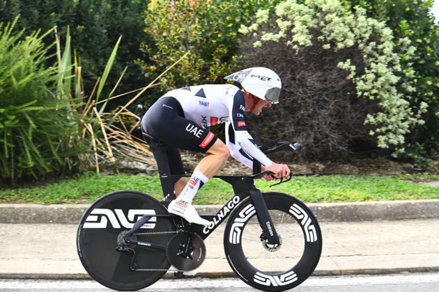 October 18, 2026, Les Herbiers, Pays De La Loire, France: Danish cyclist Mikkel Bjerg of the UAE Team Emirates team - XRG competes in the Chrono des Nations in Les Herbiers, France, on October 18, 2026. Chrono Des Nations  - ZUMAh284 20261018_znp_h284_014 Copyright: xRonanxHoussinx