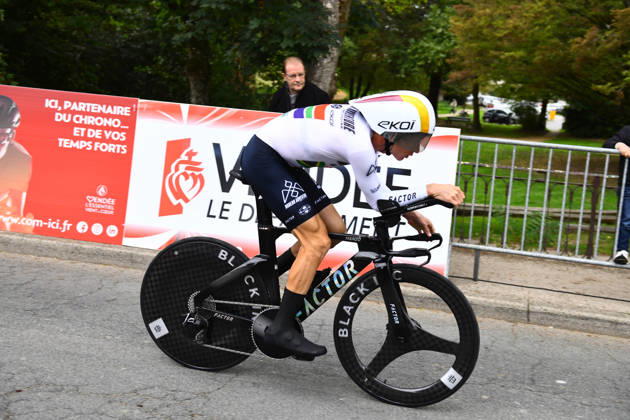 October 18, 2026, Les Herbiers, Pays De La Loire, France: South African cyclist Stefan de Bod of the .Modern Adventure Pro Cycling team competes in the Chrono des Nations in Les Herbiers, France, on October 18, 2026. Chrono Des Nations  - ZUMAh284 20261018_znp_h284_016 Copyright: xRonanxHoussinx