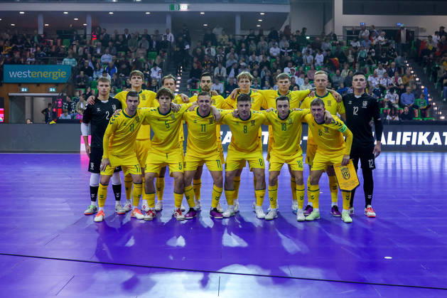October 18, 2026, xsefx, Futsal, World Cup Qualifiers, Germany vs. Lithuania, Westenergie Sports Hall, Mülheim an der Ruhr, 2026–2027 Season. The Lithuanian national futsal team. DFB regulations prohibit any use of photographs as image sequences and or quasi-video. North Rhine-Westphalia, Germany