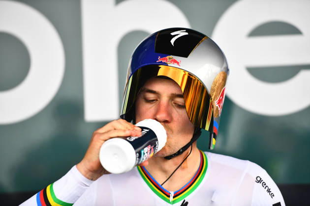 October 18, 2026, Les Herbiers, Pays De La Loire, France: Red BullÃBoraÃHansgrohes Belgian rider Remco Evenepoel competes in the Chrono des Nations in Les Herbiers, France, on October 18, 2026. Les Herbiers France - ZUMAh284 20261018_znp_h284_008 Copyright: xRonanxHoussinx