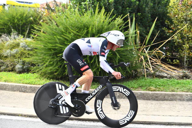 October 18, 2026, Les Herbiers, Pays De La Loire, France: Danish cyclist Mikkel Bjerg of the UAE Team Emirates team - XRG competes in the Chrono des Nations in Les Herbiers, France, on October 18, 2026. Les Herbiers France - ZUMAh284 20261018_znp_h284_013 Copyright: xRonanxHoussinx