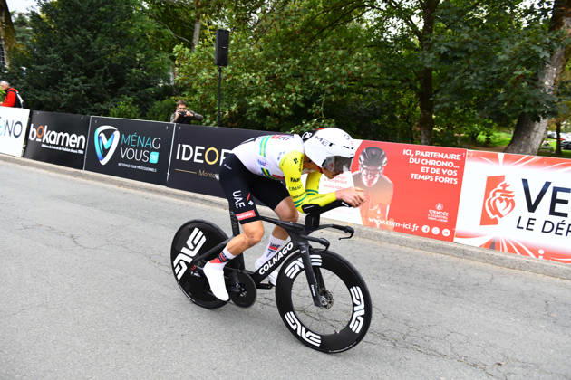 October 18, 2026, Les Herbiers, Pays De La Loire, France: UAE Team Emirates XRG rider Jay Vine from Australia competes in the Chrono des Nations in Les Herbiers, France, on October 18, 2026. Les Herbiers France - ZUMAh284 20261018_znp_h284_020 Copyright: xRonanxHoussinx