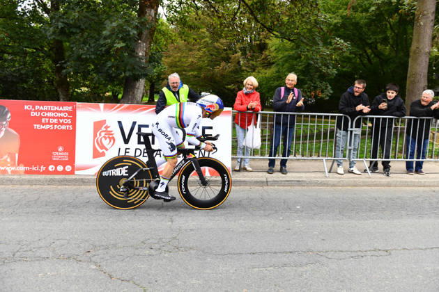 October 18, 2026, Les Herbiers, Pays De La Loire, France: Red BullÃBoraÃHansgrohes Belgian rider Remco Evenepoel competes in the Chrono des Nations in Les Herbiers, France, on October 18, 2026. Les Herbiers France - ZUMAh284 20261018_znp_h284_021 Copyright: xRonanxHoussinx