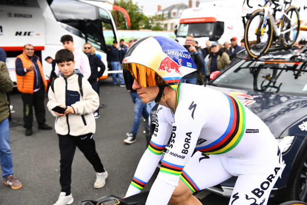 October 18, 2026, Les Herbiers, Pays De La Loire, France: Red BullÃBoraÃHansgrohes Belgian rider Remco Evenepoel competes in the Chrono des Nations in Les Herbiers, France, on October 18, 2026. Les Herbiers France - ZUMAh284 20261018_znp_h284_024 Copyright: xRonanxHoussinx