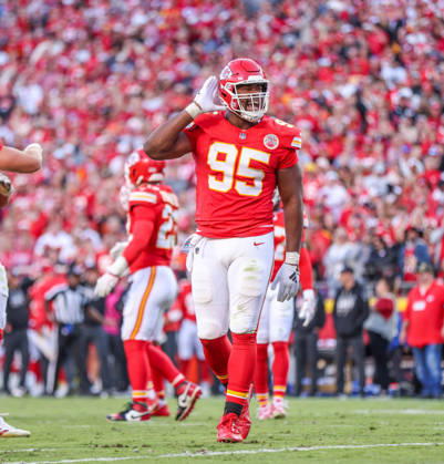 NFL, American Football Herren, USA 2026: Chargers Vs Chiefs OCT 18 Oct 18, 2026: Kansas City Chiefs defensive tackle Chris Jones (95) reacts against the Los Angeles Chargers in Kansas City, MO, USA; at Arrowhead Stadium. Mandatory Credit: Roman Puno-Cal Media (Credit Image: Â Roman Puno Cal Sport Media) Kansas City Mo USA EDITORIAL USE ONLY Copyright: xx ZUMA-20261018_zma_c04_358.jpg RomanxPunox csmphotothree536065