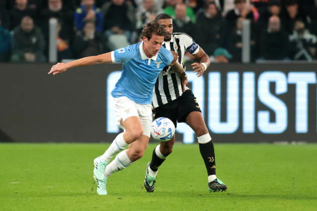 2026-10-18 Juventus FC v SS Lazio - Serie A 2026 27 TURIN, ITALY - OCTOBER 18: Andrea Pinamonti of SS Lazio, Gleison Bremer of Juventus during the Serie A 2026 27 match between Juventus FC and SS Lazio at Allianz Stadium on October 18, 2026 in Turin, Italy. (Photo by Nderim Kaceli BSR Agency) Turin Italy Content not available for redistribution in The Netherlands directly or indirectly through any third parties. Copyright: xBSRxAgencyx