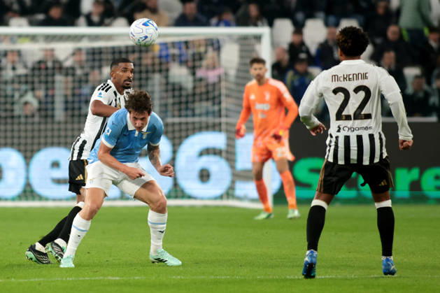 2026-10-18 Juventus FC v SS Lazio - Serie A 2026 27 TURIN, ITALY - OCTOBER 18: Gleison Bremer of Juventus, Andrea Pinamonti of SS Lazio during the Serie A 2026 27 match between Juventus FC and SS Lazio at Allianz Stadium on October 18, 2026 in Turin, Italy. (Photo by Nderim Kaceli BSR Agency) Turin Italy Content not available for redistribution in The Netherlands directly or indirectly through any third parties. Copyright: xBSRxAgencyx