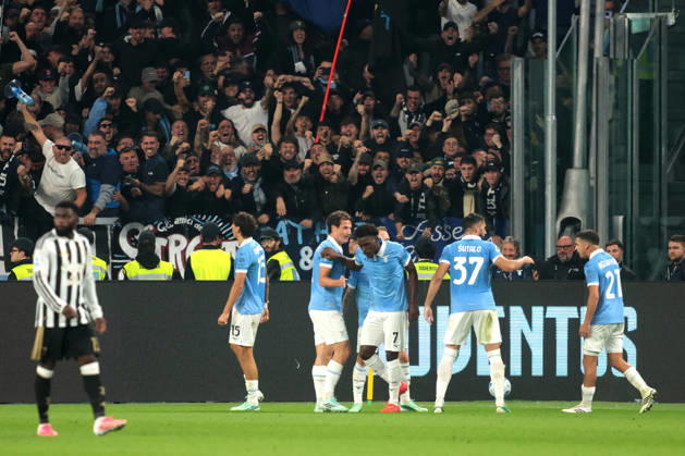 2026-10-18 Juventus FC v SS Lazio - Serie A 2026 27 TURIN, ITALY - OCTOBER 18: Romano Floriani of SS Lazio, Andrea Pinamonti of SS Lazio, Josip Sutalo of SS Lazio, Fisayo Dele Bashiru of SS Lazio, Reda Belahyane of SS Lazio during the Serie A 2026 27 match between Juventus FC and SS Lazio at Allianz Stadium on October 18, 2026 in Turin, Italy. (Photo by Nderim Kaceli BSR Agency) Turin Italy Content not available for redistribution in The Netherlands directly or indirectly through any third parties. Copyright: xBSRxAgencyx