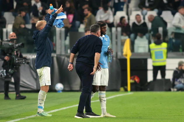 2026-10-18 Juventus FC v SS Lazio - Serie A 2026 27 TURIN, ITALY - OCTOBER 18: Coach Gennaro Gattuso of SS Lazio, Nuno Tavares of SS Lazio during the Serie A 2026 27 match between Juventus FC and SS Lazio at Allianz Stadium on October 18, 2026 in Turin, Italy. (Photo by Nderim Kaceli BSR Agency) Turin Italy Content not available for redistribution in The Netherlands directly or indirectly through any third parties. Copyright: xBSRxAgencyx