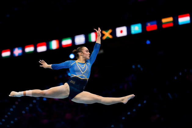 October 19, 2026: Emelie Westlund of Sweden competes in the women’s floor exercise qualifiers on day three of the 2026 Artistic Gymnastics World Championships on October 19, 2026 in Rotterdam. Photo by Joel Marklund, BILDBYRÅN, code JM JM0860 bbeng artistic gymnastics gymnastics world championships women s artistic gymnastics artistic gymnastics gymnastics world championships women s Sweden  Copyright: JOELxMARKLUND BB261019JM012