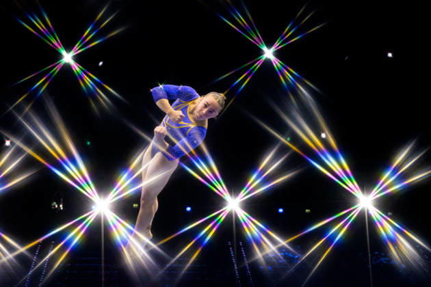 261019 Editor s note: An on-camera star filter was used to create this photo. Emelie Westlund of Sweden competes in the women s balance beam qualifying round on the third day of the 2026 Artistic Gymnastics World Championships on October 19, 2026 in Rotterdam. Photo by Joel Marklund, BILDBYRÅN, code JM JM0860. women’s balance beam, artistic gymnastics, gymnastics, World Championships, women’s artistic gymnastics, Sweden  Copyright: JOELxMARKLUND BB261019JM027