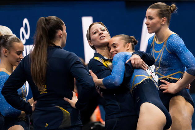October 19, 2026: Nathalie Westlund, Emelie Westlund, and Maya Stahl of Sweden after competing in the women’s floor exercise qualifiers on day three of the 2026 Artistic Gymnastics World Championships on October 19, 2026 in Rotterdam. Photo by Joel Marklund, BILDBYRÅN, code JM JM0860 bbeng artistic gymnastics gymnastics world championships women s artistic gymnastics artistic gymnastics gymnastics world championships women s Sweden  Copyright: JOELxMARKLUND BB261019JM028