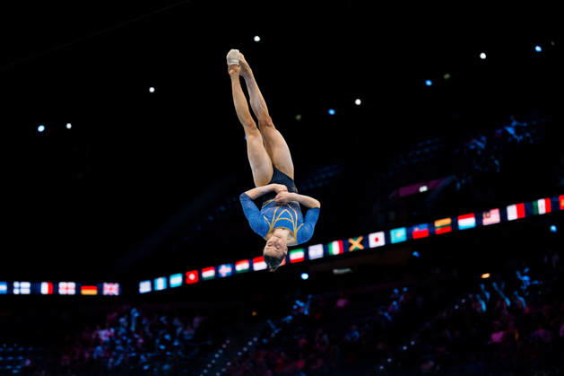 October 19, 2026: Maya Stahl of Sweden competes in the women’s floor exercise qualifiers during day three of the 2026 Artistic Gymnastics World Championships on October 19, 2026 in Rotterdam. Photo by Joel Marklund, BILDBYRÅN, code JM JM0860 bbeng artistic gymnastics gymnastics world championships women s artistic gymnastics artistic gymnastics gymnastics world championships women s Sweden  Copyright: JOELxMARKLUND BB261019JM031