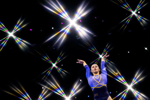 261019 Editor s note: An on-camera star filter was used to create this photo. Emelie Westlund of Sweden competes in the women s balance beam qualifying round on the third day of the 2026 Artistic Gymnastics World Championships on October 19, 2026 in Rotterdam. Photo by Joel Marklund, BILDBYRÅN, code JM JM0860. women’s balance beam, artistic gymnastics, gymnastics, World Championships, women’s artistic gymnastics, Sweden  Copyright: JOELxMARKLUND BB261019JM042