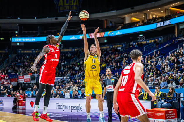 Basketball Berlin, October 19, 2026; 2026–2027 Season; Netto BBL Cup Round of 16; Alba Berlin; BMA365; Bamberg Baskets; Joe Wieskamp; Alba Berlin, No. 11