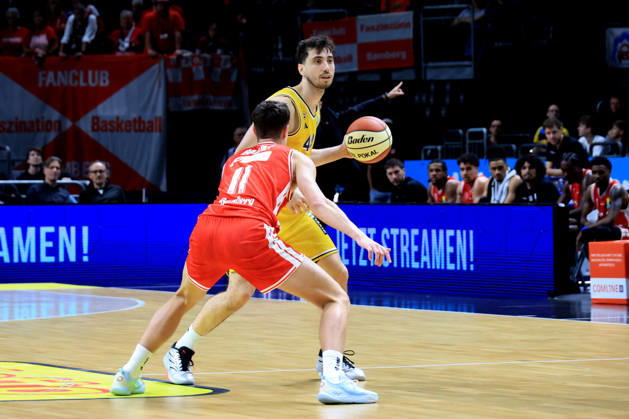 October 19, 2026, Germany, GER, DEU, Basketball, BBL Cup, Day 1, 2026–2027 Season, Berlin, ALBA Berlin vs. Bamberg JULIUS BOEHMER ALBA Berlin 44, Richard Balint Bamberg 11 nordphoto GmbH Engler Berlin Uber Arena Berlin Germany Copyright: xNordphotox xEnglerx