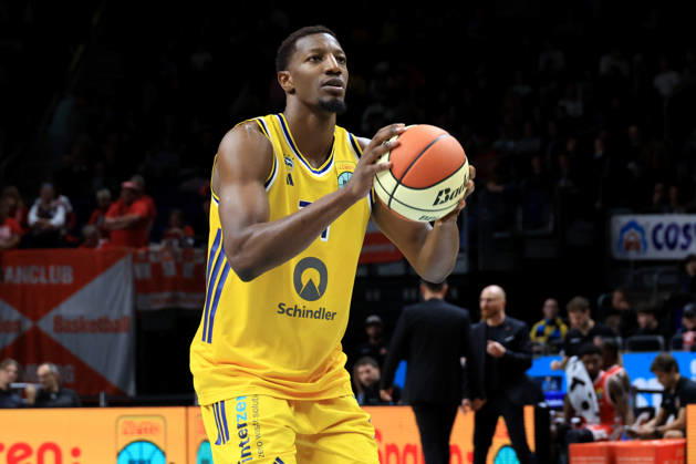 October 19, 2026, Germany, GER, DEU, Basketball, BBL Cup, Day 1, 2026–2027 Season, Berlin, ALBA Berlin vs. Bamberg, free throw by Sima Fatty Yankuba, ALBA Berlin 77, nordphoto GmbH, Engler Berlin, Uber Arena, Berlin, Germany Copyright: xNordphotox xEnglerx