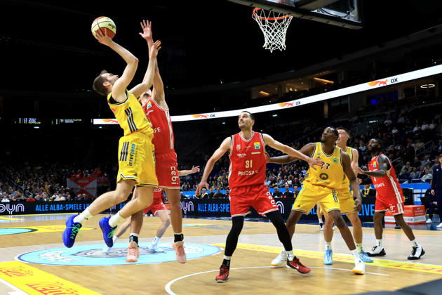 October 19, 2026, Germany, GER, DEU, Basketball, BBL Cup, Day 1, 2026–2027 Season, Berlin, ALBA Berlin vs. Bamberg, MALTE DELOW, ALBA Berlin 6, Sima Fatty Yankuba, ALBA Berlin 77, Yuval Hochstadter, Bamberg 66, Daniel Keppeler, Bamberg 31, nordphoto GmbH, Engler Berlin, Uber Arena Berlin, Germany Copyright: xNordphotox xEnglerx