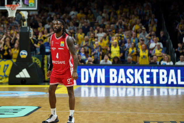 Pictured: Jordan Jones, BMA365 Bamberg Baskets, April 19, 2026; Alba Berlin vs. BMA365 Bamberg Baskets, BBL Cup Round of 16, Basketball, 2026–27 Season, Uber Arena Copyright: HMBxMedia xPascalxSpanehl