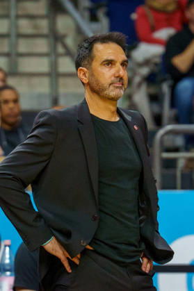 Pictured: BMA365 Bamberg Baskets, Coach Jesus Ramirez, October 19, 2026; Alba Berlin vs. BMA365 Bamberg Baskets, BBL Cup Round of 16, Basketball, 2026–27 Season, Uber Arena Copyright: HMBxMedia xPascalxSpanehl