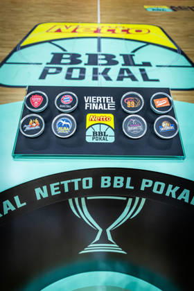 Basketball Berlin, October 19, 2026; 2026–2027 Season; Netto BBL Cup Round of 16; Alba Berlin; BMA365; Bamberg Baskets; Quarterfinal Draw