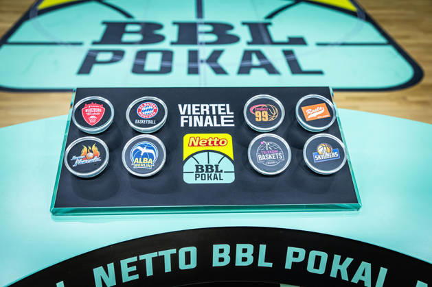 Basketball Berlin, October 19, 2026; 2026–2027 Season; Netto BBL Cup Round of 16; Alba Berlin; BMA365; Bamberg Baskets; Quarterfinal Draw