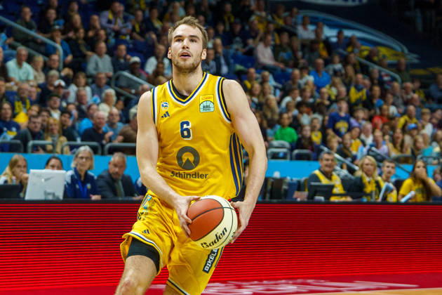 Pictured: Malte Delow, ALBA BERLIN, June 19, 2026, Alba Berlin BMA365 vs. Bamberg Baskets, BBL Cup Round of 16, Basketball, 2026–27 Season, Uber Arena Copyright: HMBxMedia xPascalxSpanehl