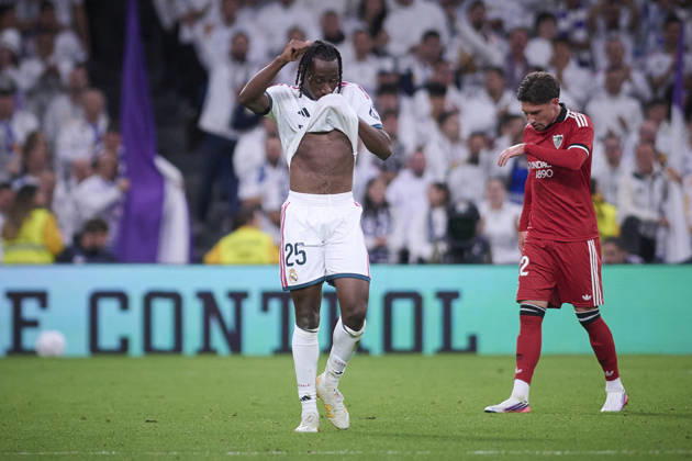 LaLiga - Real Madrid CF v Sevilla FC Real Madrid CF’s Yan Diomande celebrates a goal during La Liga match. October 18 ,2026. Photo by Ropero AlterPhotos ABACAPRESS.COM Madrid Madrid Spain Copyright: xRopero AlterPhotos ABACAx