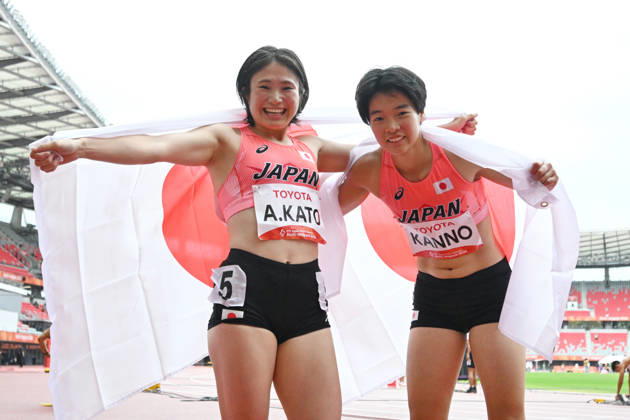 (L-R) Akane Kato (JPN), Niina Kanno (JPN), OCTOBER 20, 2026 - Para Athletics : Womens 400m T20 final during the Asian Para Games Aichi-Nagoya 2026 at Nagoya City Mizuho Park Athletic Stadium in Aichi, Japan. Noxthirdxpartyxsales  aflo_357537360 KenjiroxMatsuox