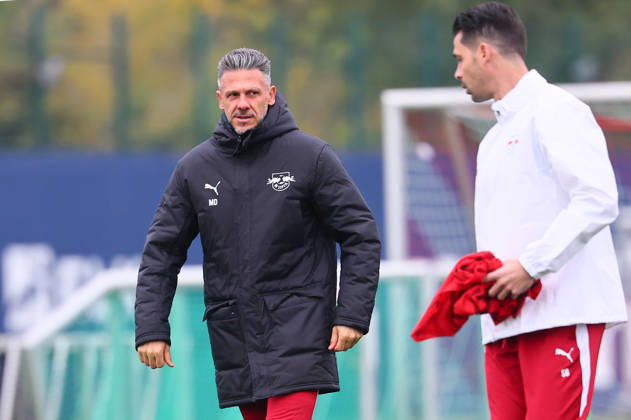 RB Leipzig Champions League Training, Leipzig, October 20, 2026, RB Academy, UEFA Champions League, RB Leipzig s final training session the day before Real Madrid vs. RB Leipzig. Pictured from left: Head Coach Martin Demichelis and Assistant Coach Thomas Stefan Buck, both of RB Leipzig, Picture Point