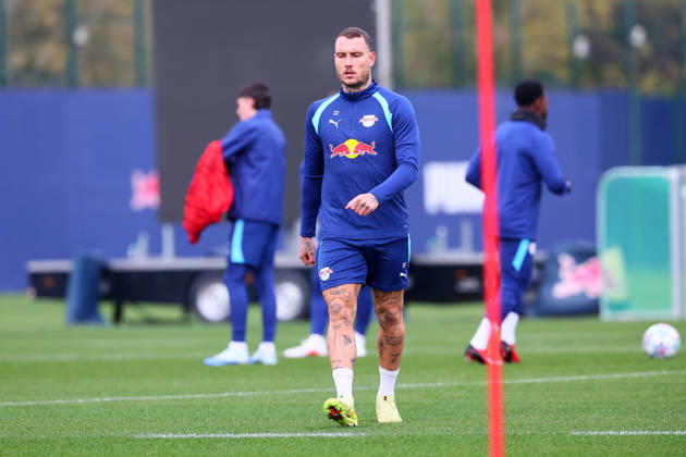 RB Leipzig Training: Champions League, Leipzig, October 20, 2026, RB Academy, UEFA Champions League, RB Leipzig s final training session the day before Real Madrid vs. RB Leipzig. Pictured: David Raum, No. 22, RB Leipzig, Picture Point