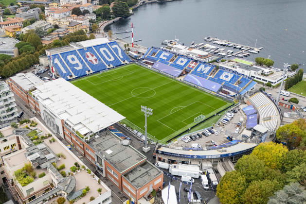 Como v Manchester United, ManU Champions League Ground aerial view outside and above the Stadium ahead of Como 1907 vs Manchester United, Giuseppe Sinigaglia Stadium, Como, Italy on 20 October 2026 Credit: Phil Duncan Every Second Media Editorial use only. All images are copyright Every Second Media Limited. No images may be reproduced without prior permission. Copyright: xIMAGO EveryxSecondxMediax ESM-2243-0003 PhilxDuncanx xEveryxSecondxMediax