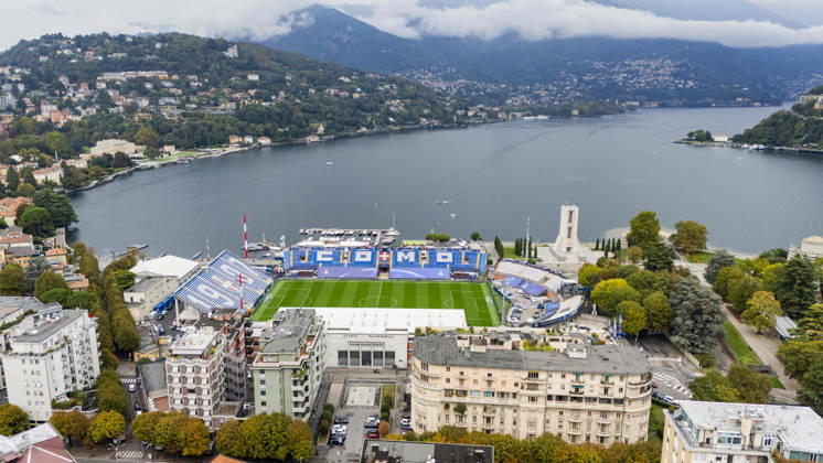 Como v Manchester United, ManU Champions League Ground aerial view outside and above the Stadium ahead of Como 1907 vs Manchester United, Giuseppe Sinigaglia Stadium, Como, Italy on 20 October 2026 Credit: Phil Duncan Every Second Media Editorial use only. All images are copyright Every Second Media Limited. No images may be reproduced without prior permission. Copyright: xIMAGO EveryxSecondxMediax ESM-2243-0004 PhilxDuncanx xEveryxSecondxMediax