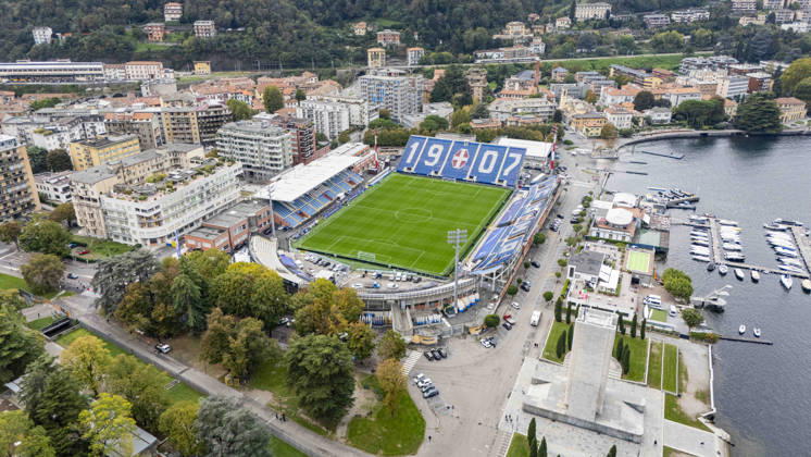 Como v Manchester United, ManU Champions League Ground aerial view outside and above the Stadium ahead of Como 1907 vs Manchester United, Giuseppe Sinigaglia Stadium, Como, Italy on 20 October 2026 Credit: Phil Duncan Every Second Media Editorial use only. All images are copyright Every Second Media Limited. No images may be reproduced without prior permission. Copyright: xIMAGO EveryxSecondxMediax ESM-2243-0007 PhilxDuncanx xEveryxSecondxMediax