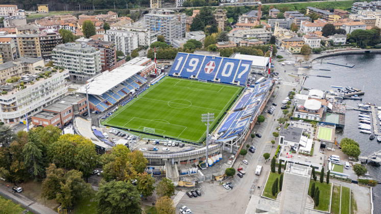 Como v Manchester United, ManU Champions League Ground aerial view outside and above the Stadium ahead of Como 1907 vs Manchester United, Giuseppe Sinigaglia Stadium, Como, Italy on 20 October 2026 Credit: Phil Duncan Every Second Media Editorial use only. All images are copyright Every Second Media Limited. No images may be reproduced without prior permission. Copyright: xIMAGO EveryxSecondxMediax ESM-2243-0008 PhilxDuncanx xEveryxSecondxMediax